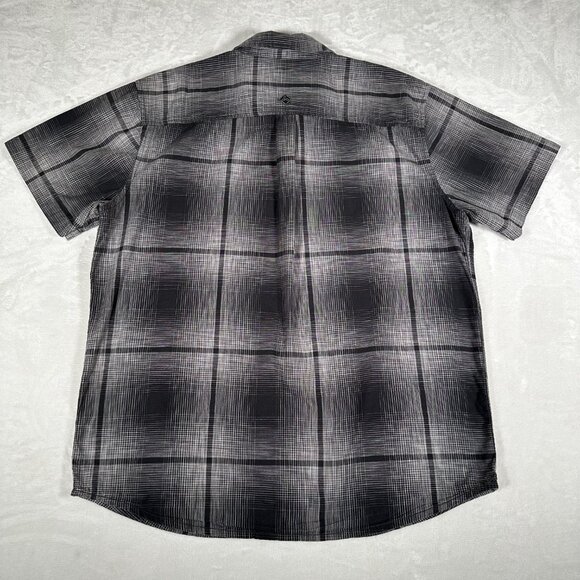 Prana Shirt Men Size XL Plaid Short Sleeve Single Pocket Made in India EUC - Picture 7 of 8